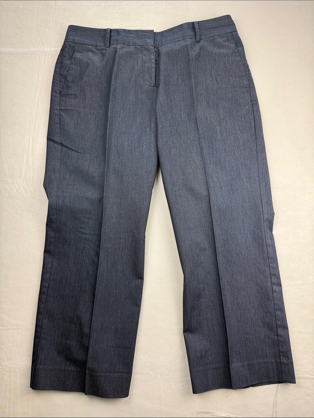 Talbots Women's Slate Blue Cropped Dress Pants Flat Front Size Pockets Size 12
